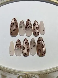 ネイルチップ　レオパードネイル　マグネットネイル