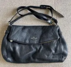 Kate Spade ブラックレザーショルダーバッグ