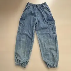 GU デニムブルー カーゴパンツ M