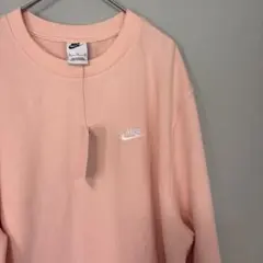 XL 新品 ナイキ スウェット トレーナー クラブ フレンチテリー 刺繍 ピンク