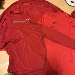 ナイキ アンダーシャツシャツ 長袖 赤 レッド まとめ売り 5枚セット
