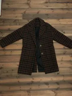 ZARA WOMAN チェスターコート S ブラウン系 チェック柄