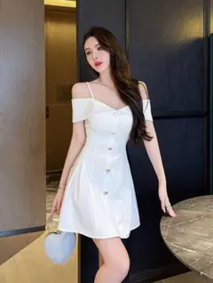 魅力的❤️キャバドレスミニワンピース お出かけ 結婚式パーティー食事会