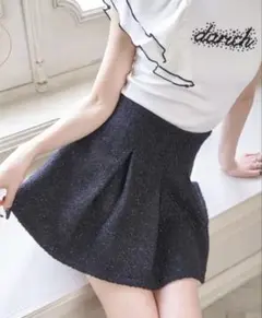 darich ラメツイードハイウエストフレアスカート