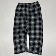 90s オンブレチェック フランネル イージーパンツ ワイドレッグ ドローコード