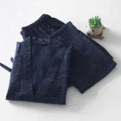 新品甚平 部屋着 上下セット L 作務衣 じんべい メンズ 未使用タグ付き