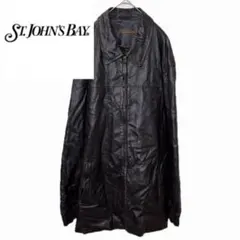 ST. JOHN'S BAY 本革 レザーハーフコート XL メンズ ブラウンのサムネイル