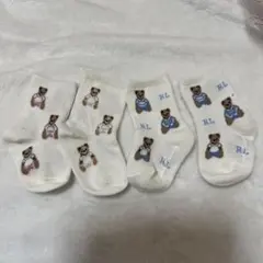 不良品処分　4枚　Polo ベア クルー ソックス　滑り止め