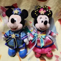 七夕 ミッキー ミニー ぬいぐるみバッジ