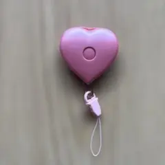 新品・収納式ネックストラップ・プティ・ハート・ピンク・鍵・カメラ・定期入れ