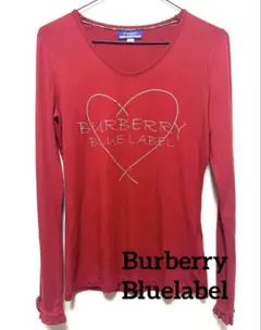 BURBERRY BLUELABEL レッド　長袖Tシャツ 38 ノバチェック