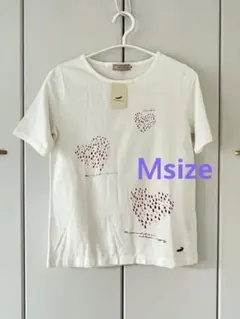 クロコダイル　新品未使用　白　半袖Tシャツ　ワニ刺繍　ハートデザイン　M