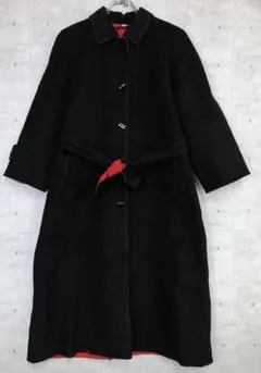 昭和レトロ tsukihime ステッチデザイン ウエストベルト ロングコート