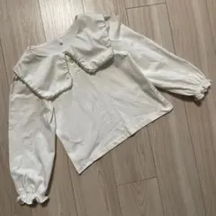 キッズ　長袖　トップス　カットソー　ブラウス　セーラー襟　パール付き140 GU