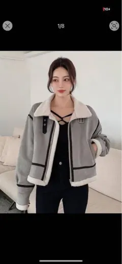 SHEIN グレー フリース ボアジャケット