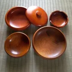 木製菓子入れ　いろいろ4点　昭和レトロ　おまとめ