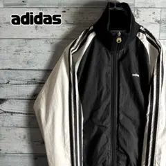 Y2K adidas トラックジャケット ナイロンジャケット 刺繍ロゴ 3ライン