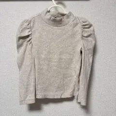 GAP パフスリーブ長袖カットソー　3y オートミール　 タートル　100cm