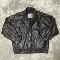 VINTAGEビンテージ レザージャケット 本革 ブルゾン　黒　Lサイズ