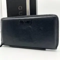 箱付✨ グッチ 長財布 ジッピーウォレット レザー ブラック ロゴプレート