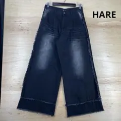 HARE ワイドブラックデニムパンツ