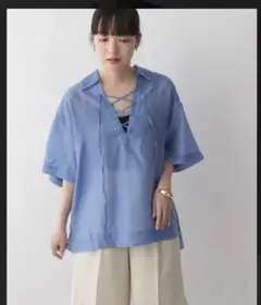 LOWRYS FARM シアーシャツ　6部袖