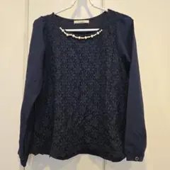 OLIVE des OLIVE ネイビー レース トップス