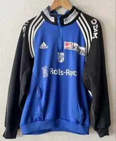 ビンテージ 90s adidasハーフジップスウェット L ブルー