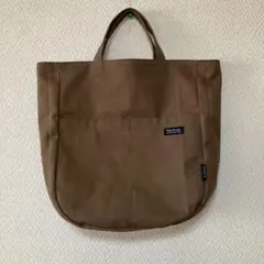 ハンドメイド　帆布ラウンドトートバッグ　ブラウン