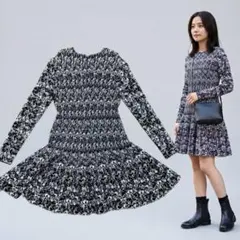 美品✨エポカ ワンピース プリミティブトーション レース フレア ネイビー 美品✨エポカ ワンピース プリミティブトーション レース フレア