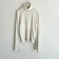 A479 ZARA リブ　タートルネック　ニット　ホワイト　古着　レディース