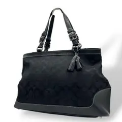 coach コーチ　ハンドバッグ　黒　シグネチャー　ビジネストート　s52