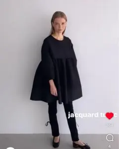 【新品未使用】cen.ジャガードチュニック　ネイビー