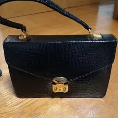 牛革クロコダイル風　ハンドバッグ　2way ショルダーバッグ