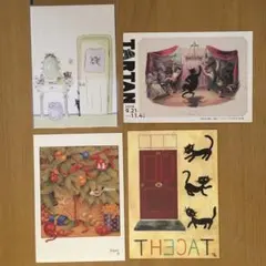 猫とクリスマスのポストカード3枚セット ＋おまけ