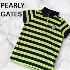 パーリーゲイツ ポロシャツ レディースS ボーダー ゴルフ 半袖