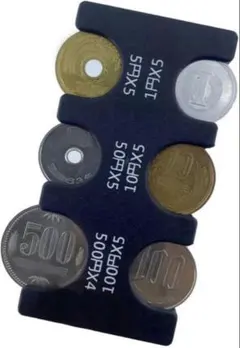 即会計✨ 携帯コインホルダー 小銭入れ 6種収納 2830円分 ブラック