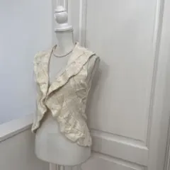 URBAN RESEARCH★アイボリーニットベスト ジレ　アシンメトリー