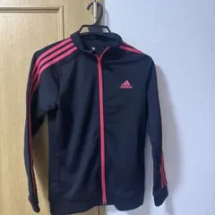 adidas 水玉柄 トラックジャケット ネイビー ピンクライン ドット S