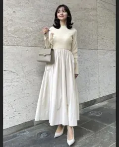 2025秋　完売品　アニュアンス　バーガンディ ニットワンピースM 2025秋 完売品 アニュアンス バーガンディ ニットワンピースM