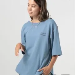 BAYFLOW オフショル可　ワンポイント刺繍５分袖プルオーバー