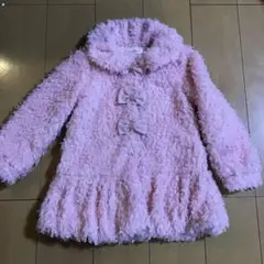 メゾピアノ　もこもこ　ピンクコート　130