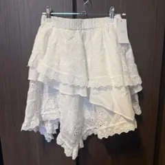 【新品未使用】LOWRYSFARM レースティアードミニスカート
