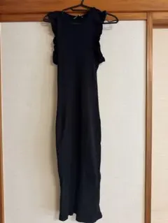 ZARA ブラック ノースリーブ ロングワンピース S