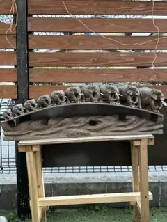 木製象の彫刻 置物 約100cm