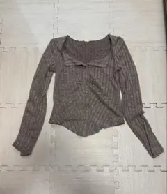 長袖トップス グレー ニット
