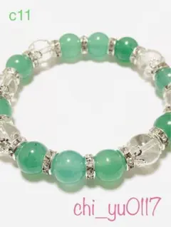 ✨天然石✨パワーストーン　ブレスレット　グリーンアベンチュリン　水晶