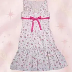 美品 R・F バラ柄 ノースリーブ ワンピース ピンク 姫ギャル バレエコアのサムネイル