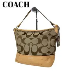 COACH ハンドバッグ シグネチャー キャンバス レザー ベージュ A054