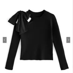 GRL ショルダーカットリボンニットトップス[lt02]